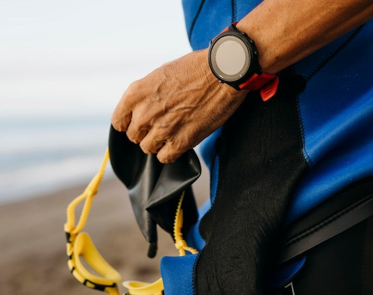 Modern hiking gear with sensors and smart technology