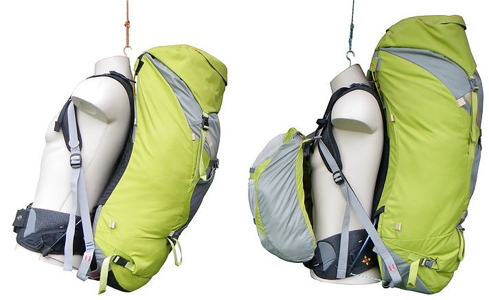 Two balance packs that show before and after bending pack frames for proper fit