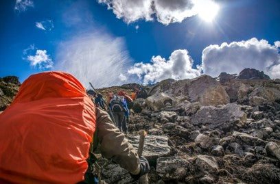 People Walking on a Mountain