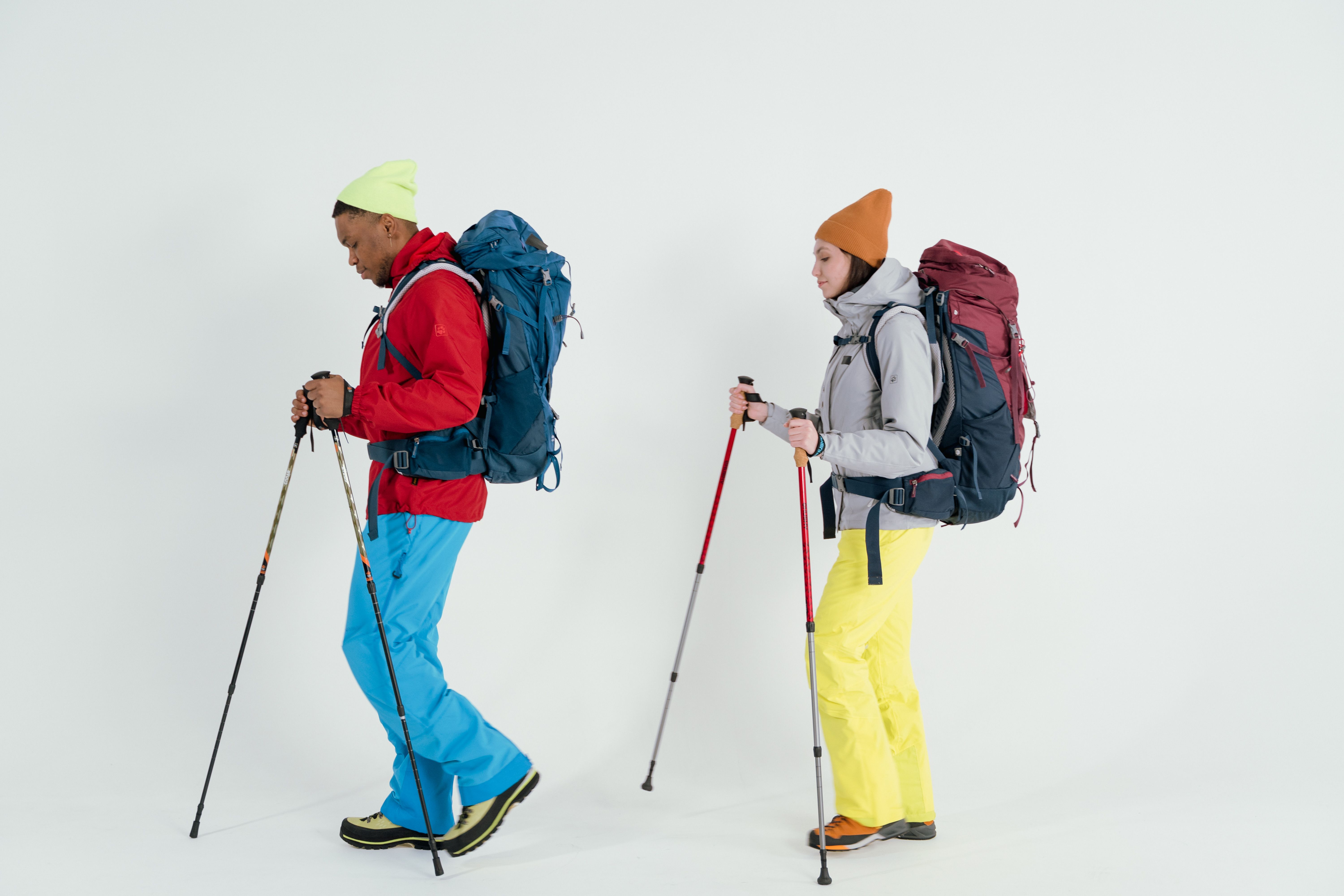 Hikers carrying long-distance trekking backpacks.