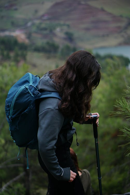 a girl on a hike