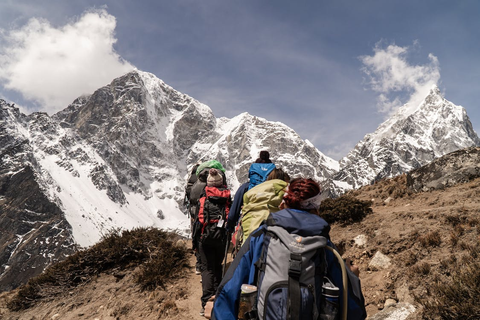 A group of people hiking on a mountain