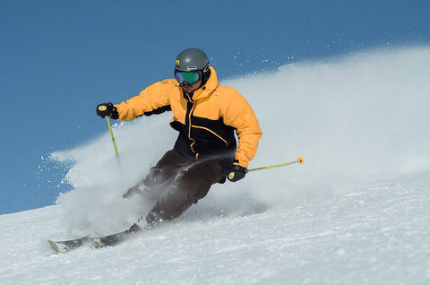 A man while skiing