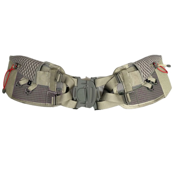 Pelvic form hipbelt designed to transfer backpack weight evenly to the hips for improved hiking comfort
