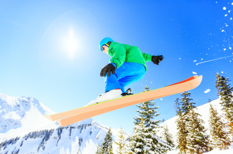 Person skiing in the snow.