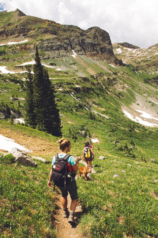 Two girls on a trail