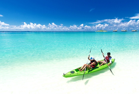 Kayaking on the beach 